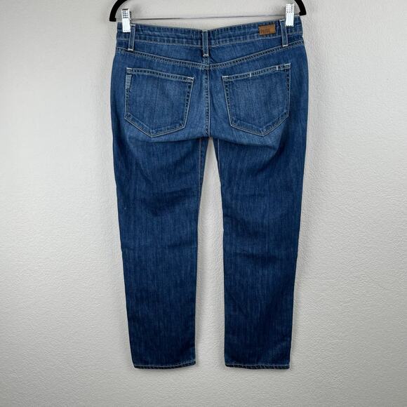 Paige Low Rise Distressed Jimmy Jimmy Skinny Ankle Medium Wash Blue Jeans 27 USA - Picture 13 of 13
